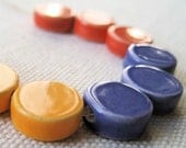 confetti necklace, blueberry and orange ... porcelain jewelry by Sofia Masri