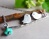 Birds on Branch Necklace. Wedding Necklace. Bridal Jewelry. Bridesmaid Gift.