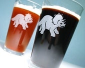 Triceratops Dinosaur Pint Glass (1 beer glass)