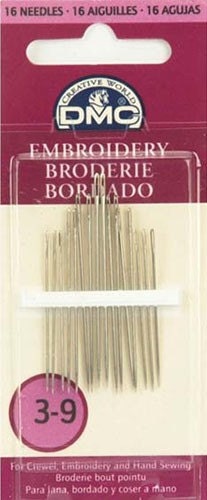 Embroidery NEEDLES - Sz 3-9 - 16 Needles