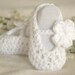 WHITE with WHITE Baby Ballerina Slippers 0-3 months