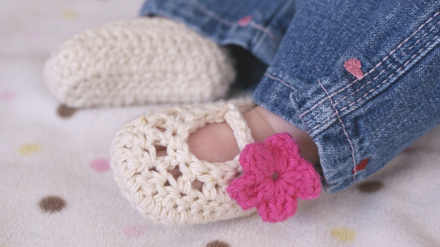 Baby Girl Shoes Crochet Ballerina Baby Booties size by 