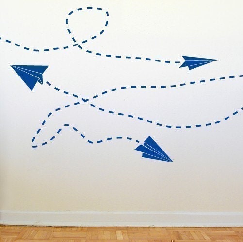 Paper Plane Wall Graphics by michellechristina on Etsy