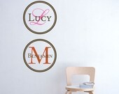 Name and Initial Monogram Decal