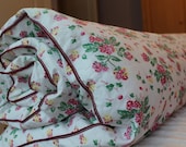 New Vintage Duvet Cover - Cotton Comforter and Blanket Cover - 1940s  - New Twin Full Queen - Red Pink Yellow Floral