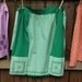 Vintage Half Apron - Green and White Check Gingham with Cross Stitch Detail and Attached Potholders