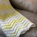 Custom Listing for Cate - aliveparis. Grey & Yellow 100% Wool Chevron Baby Blanket