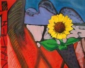 Sunflower Series Abstract ACEO No. 1