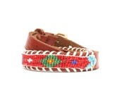 vintage beaded THUNDERBIRD belt xs