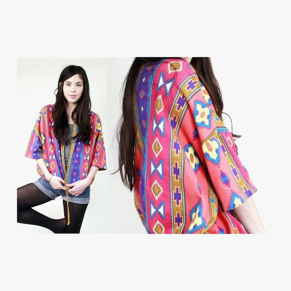 Vintage Colorful Navajo Print Jacket M