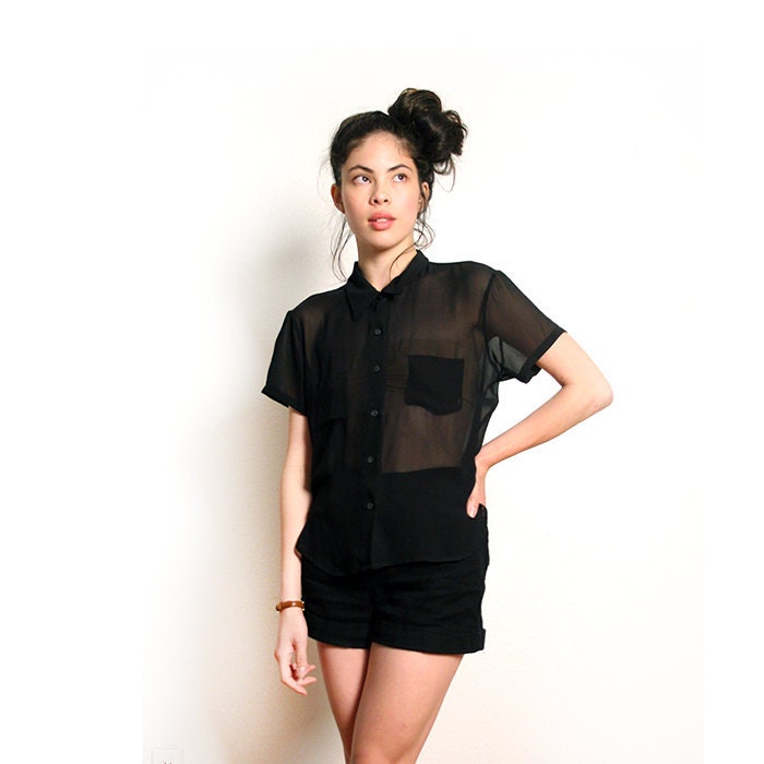 vintage sheer black top