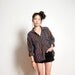 vintage woven cotton button up top XL
