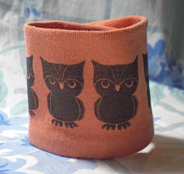 Kid Size Wrist Cuff Wallet for lunch money - Baby Owls  (Eco-friendly)