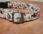 Call of the Wild - Organic Cotton CAT Collar Vintage Style Breakaway Safety - All Antique Brass Hardware