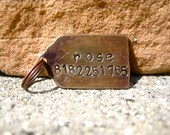 The Rose - Petite Handstamped Pet ID Tag Unique Small Dog Cat