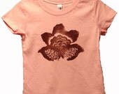 Pink Lotus - Antique Block Printed Toddler Short Sleeve T-Shirt (Select Size)