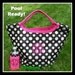 SALE - Monogrammed Polka Dot Beach Pool Large Tote Teachers Gift Graduation Black Hot Pink Personalized Circle Monogram