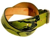 Leather Belt Mermaids and Sea Creatures Handmade Screen Printed