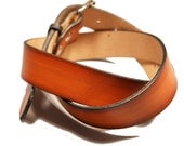 Orange Leather Belt -  Sunburst Guitar Inspired