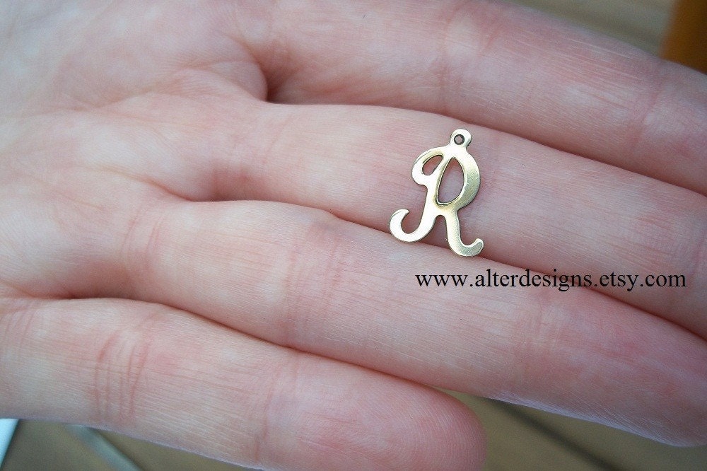 Gold Initial Tiny Charm Necklace Gold Letter Initial Necklace - Initial A,B,C,D,E,G,H,I,J,K,L,M,N,R,S,T,W