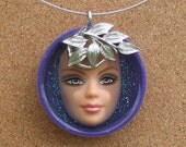 Upcycled Barbie Doll Cap Pendant - Jewel