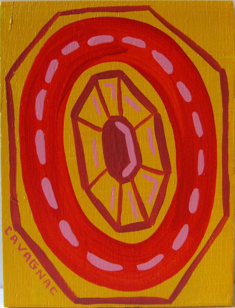 Octagon With A Capital O / original letter painting / use it to spell Orion Oswald Ozzie Olivia... / 3576