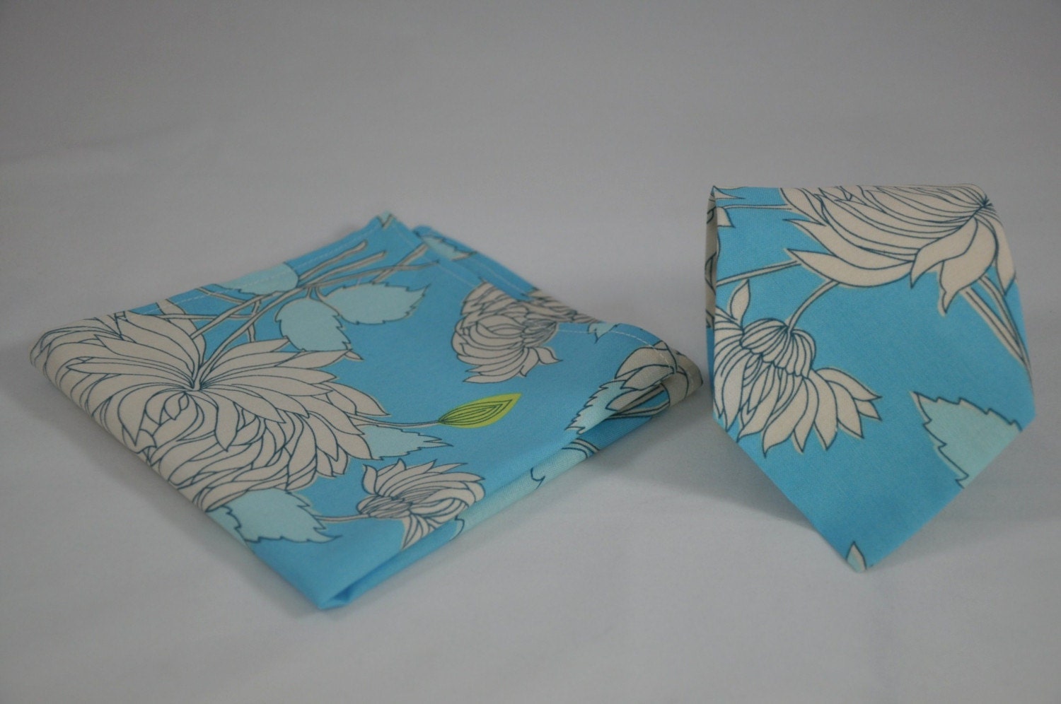 Blue Necktie and Pocket Square Set for Men by Me and Matilda