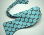 Freestyle Bow Tie For Men Slate Blue Big Dots