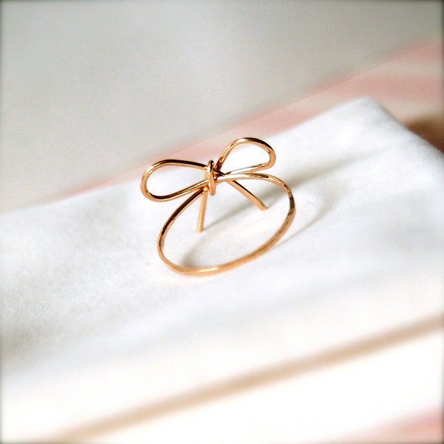 Ribbons -- Goldfilled Ribbon Rings -Wedding Momento, Bridesmaids Jewelry, Valentine Gifts, Everyday Rings, Handwrapped Bows