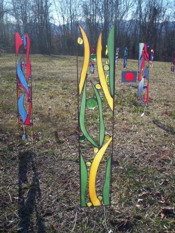 Large Herd of Feral Glass  - 20 Percent Off Stained Glass Sculpture Garden Art
