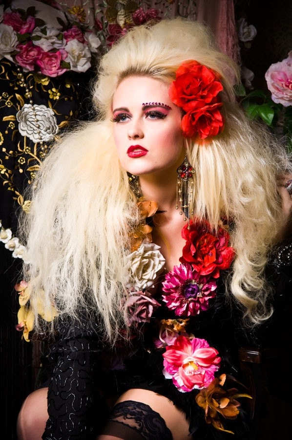 Beautifully Romantic Multi Floral and Roses Vintage Black beaded jacket OOAK
