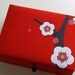 Red Cherry blossoms jewelry box, large
