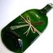 Wine Bottle Serving Tray In Green with BEADED CHEESE SPREADER (Upcycled,Recycled)
