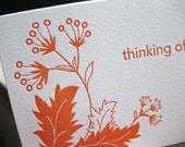thinking of you, letterpress card