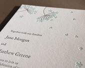 Queen Anne's Lace, letterpress wedding invitation