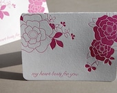 my heart beats for you, letterpress card