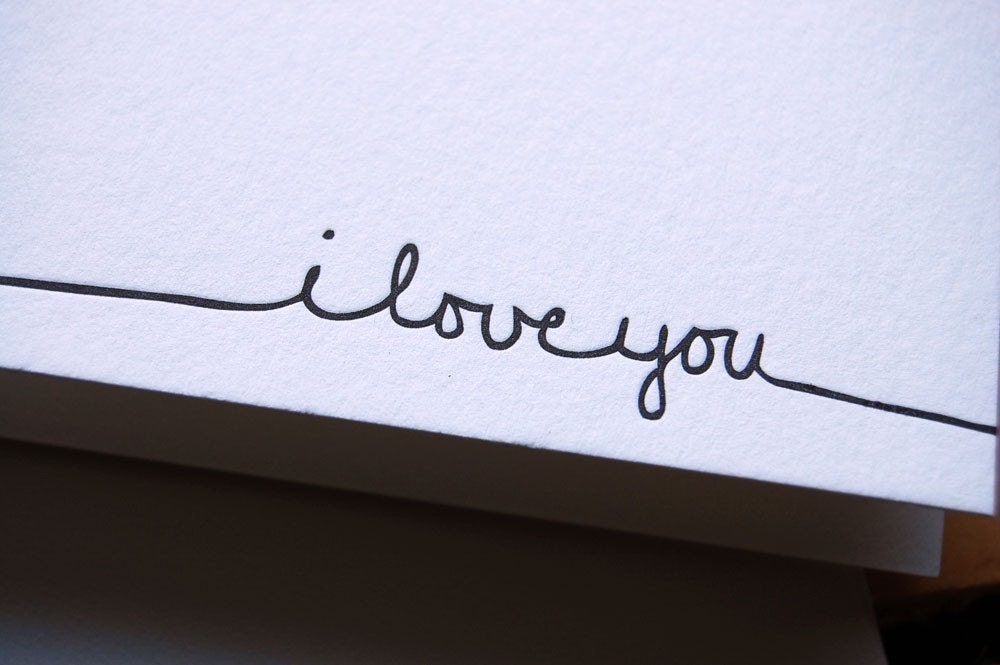 I love you, letterpressed card