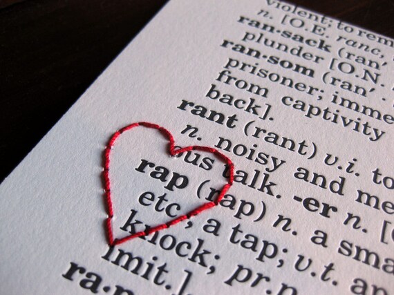 I heart RAP : letterpress and embroidery