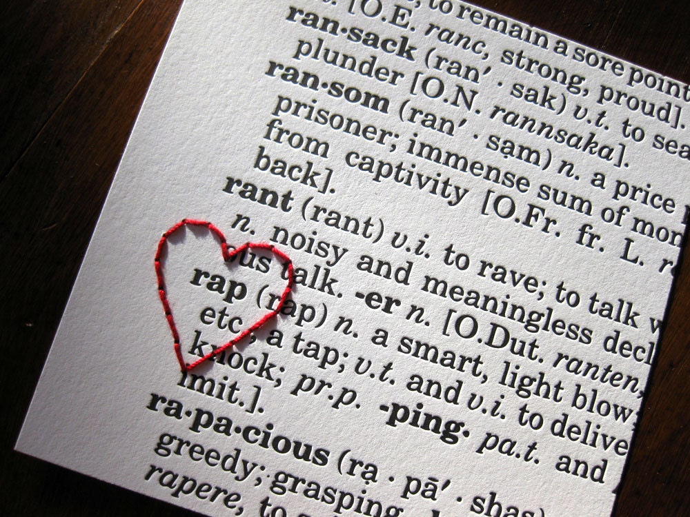 I heart RAP : letterpress and embroidery