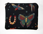 Alexander Henry tattoo flash zipper pouch