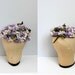 1950s Lavender Flowers Hat with green velvet leaves