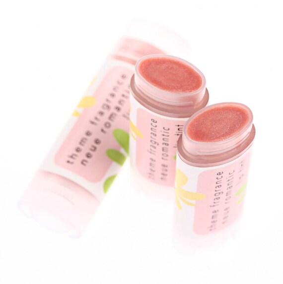 Pink Shimmer Nude Pastel glossy lip balm tint. NEUE ROMANTIC glossy lip balm tint. Theme Fragrance. Dazzle..   Gift
