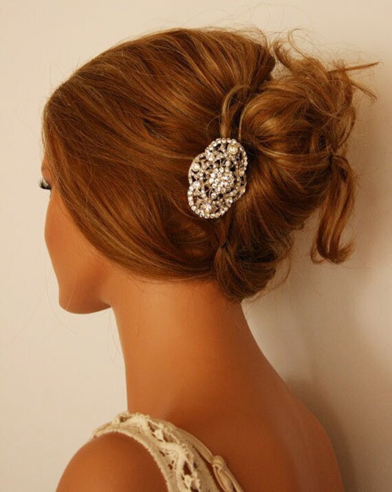 ADORA - art deco style, swarovski rhinestones hair comb