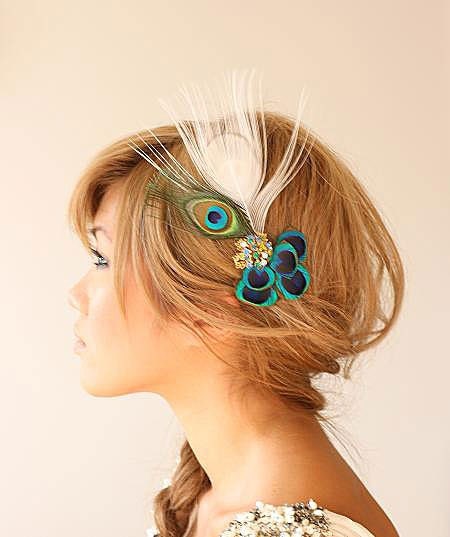 Reserved for Alisa - AVANI - vintage, white peacock, bridal, seasonal, headpiece
