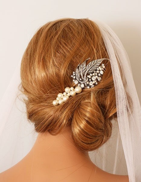 Leaf Headpiece, Bridal Headpieces, Rhinestones Head Piece, - BAUBLES AND LEAF