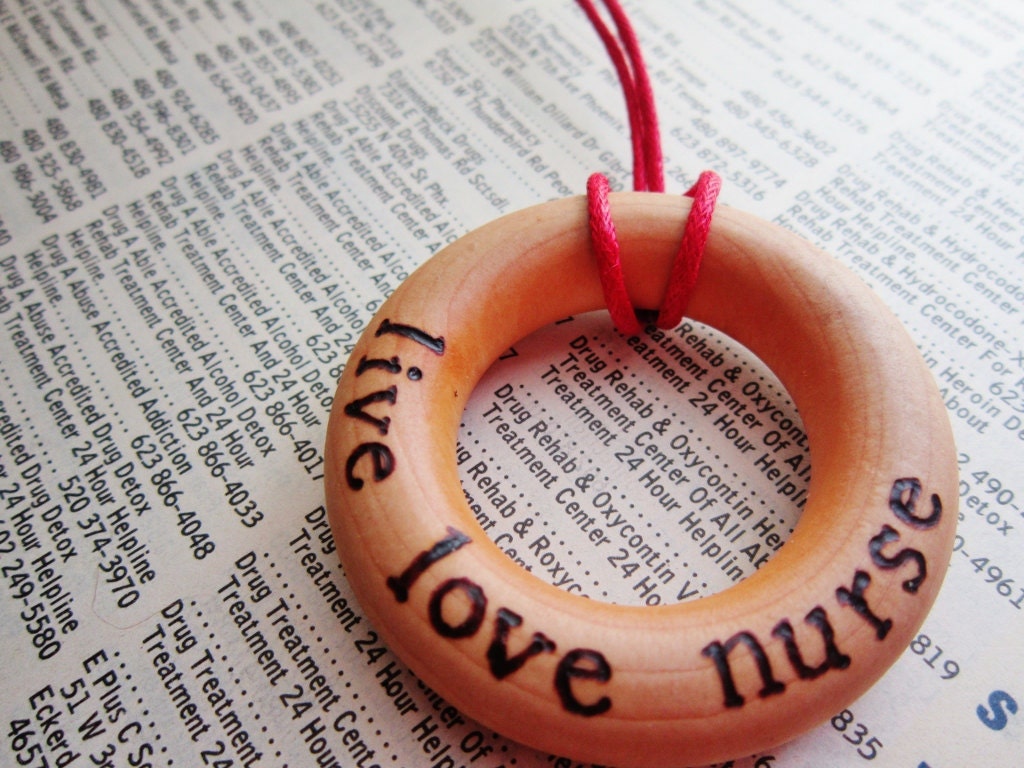 Personalized Wooden Teething/Nursing Necklace with red, pink, turquoise, brown or black cord