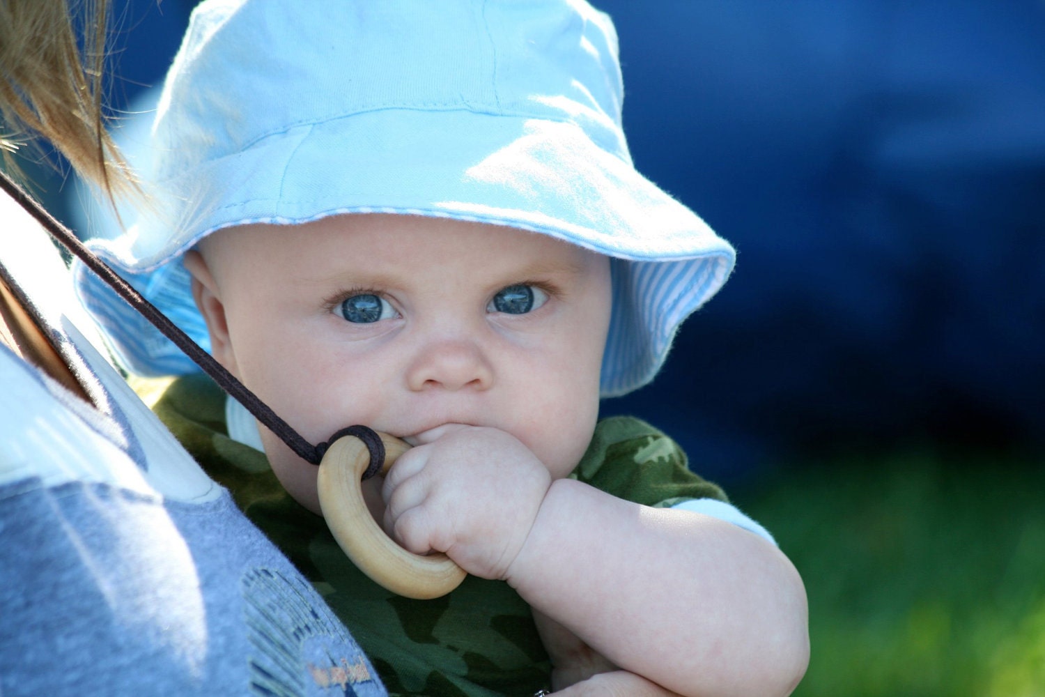 Personalized Wooden Teething/Nursing Necklace with red, pink, turquoise, brown or black cord