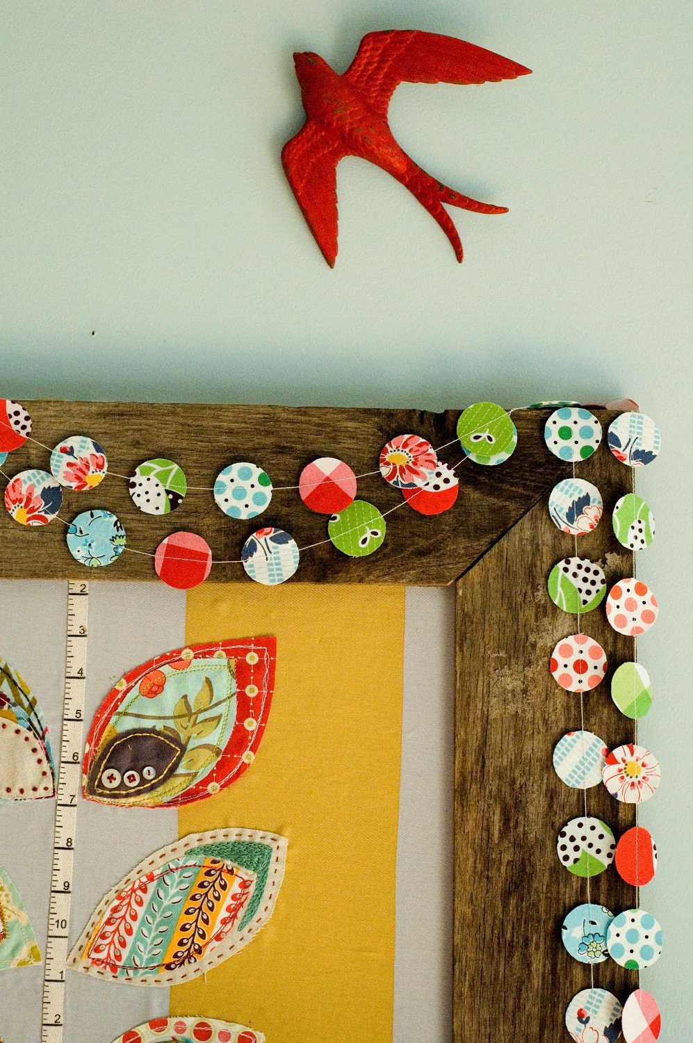 Red Geranium Dotty Garland - Reserved for Elise