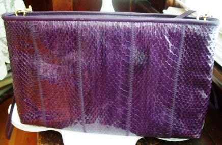 Vintage Eggplant Eel Skin Purse - RETRO