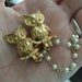 Vintage Owl and Faux Pearl Sweater Clip
